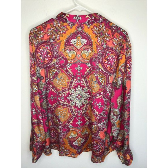 Chicos Boho Paisley Button Front Long sleeve Shirt - Picture 3 of 8